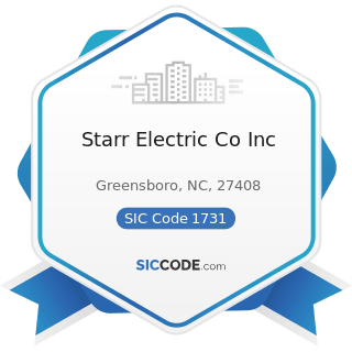 Starr Electric Co Inc - SIC Code 1731 - Electrical Work