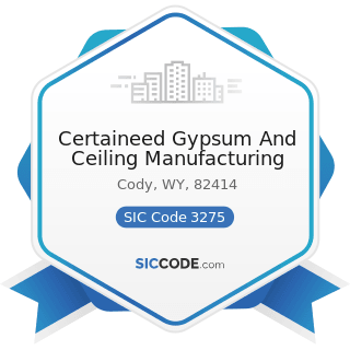 Certaineed Gypsum And Ceiling Manufacturing - SIC Code 3275 - Gypsum Products