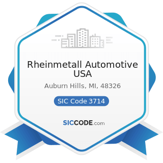 Rheinmetall Automotive USA - SIC Code 3714 - Motor Vehicle Parts and Accessories