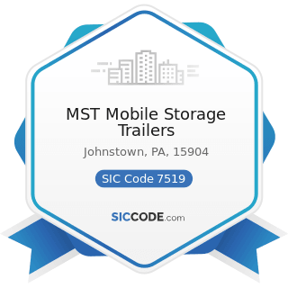 MST Mobile Storage Trailers - SIC Code 7519 - Utility Trailer and Recreational Vehicle Rental