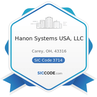 Hanon Systems USA, LLC - SIC Code 3714 - Motor Vehicle Parts and Accessories