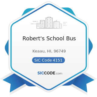 Robert's School Bus - SIC Code 4151 - School Buses