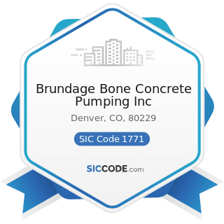 Brundage Bone Concrete Pumping Inc - SIC Code 1771 - Concrete Work