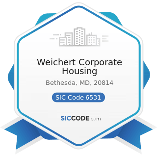 Weichert Corporate Housing - SIC Code 6531 - Real Estate Agents and Managers