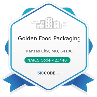 Golden Food Packaging - NAICS Code 423440 - Other Commercial Equipment Merchant Wholesalers