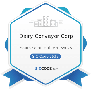 Dairy Conveyor Corp - SIC Code 3535 - Conveyors and Conveying Equipment