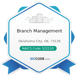 Branch Management - NAICS Code 522110 - Commercial Banking