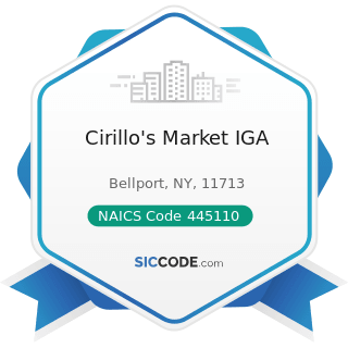 Cirillo's Market IGA - NAICS Code 445110 - Supermarkets and Other Grocery Retailers (except...