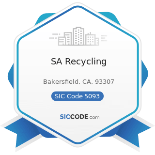 SA Recycling - SIC Code 5093 - Scrap and Waste Materials
