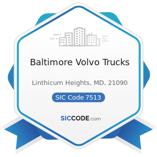 Baltimore Volvo Trucks - SIC Code 7513 - Truck Rental and Leasing without Drivers