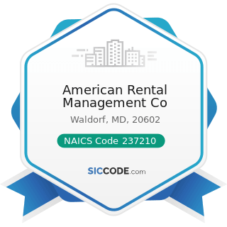 American Rental Management Co - NAICS Code 237210 - Land Subdivision