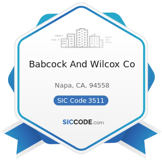 Babcock And Wilcox Co - SIC Code 3511 - Steam, Gas, and Hydraulic Turbines, and Turbine...