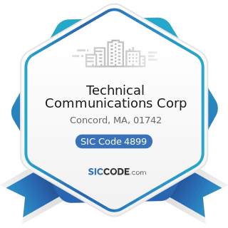Technical Communications Corp - SIC Code 4899 - Communication Services, Not Elsewhere Classified