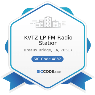 KVTZ LP FM Radio Station - SIC Code 4832 - Radio Broadcasting Stations