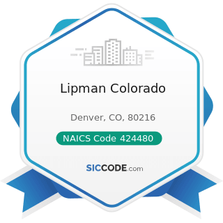 Lipman Colorado - NAICS Code 424480 - Fresh Fruit and Vegetable Merchant Wholesalers