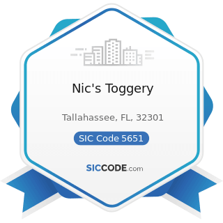 Nic's Toggery - SIC Code 5651 - Family Clothing Stores