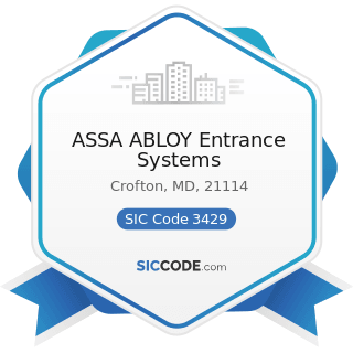 ASSA ABLOY Entrance Systems - SIC Code 3429 - Hardware, Not Elsewhere Classified