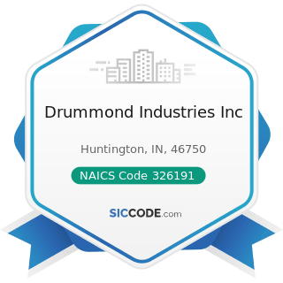 Drummond Industries Inc - NAICS Code 326191 - Plastics Plumbing Fixture Manufacturing