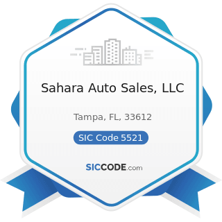 Sahara Auto Sales, LLC - SIC Code 5521 - Motor Vehicle Dealers (Used Only)