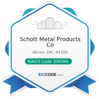 Schott Metal Products Co - NAICS Code 336390 - Other Motor Vehicle Parts Manufacturing