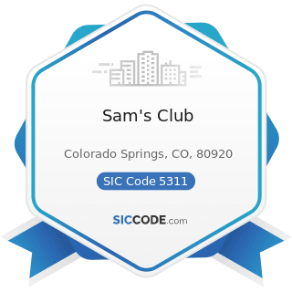 Sam's Club - SIC Code 5311 - Department Stores