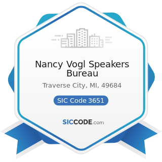Nancy Vogl Speakers Bureau - SIC Code 3651 - Household Audio and Video Equipment