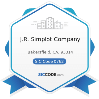 J.R. Simplot Company - SIC Code 0762 - Farm Management Services