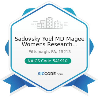 Sadovsky Yoel MD Magee Womens Research Institue - NAICS Code 541910 - Marketing Research and...