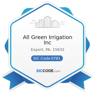 All Green Irrigation Inc - SIC Code 0781 - Landscape Counseling and Planning