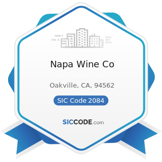Napa Wine Co - SIC Code 2084 - Wines, Brandy, and Brandy Spirits