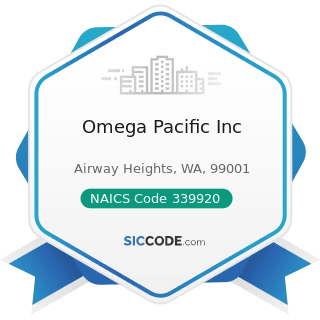 Omega Pacific Inc - NAICS Code 339920 - Sporting and Athletic Goods Manufacturing