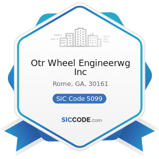 Otr Wheel Engineerwg Inc - SIC Code 5099 - Durable Goods, Not Elsewhere Classified