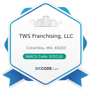 TWS Franchising, LLC - NAICS Code 533110 - Lessors of Nonfinancial Intangible Assets (except...