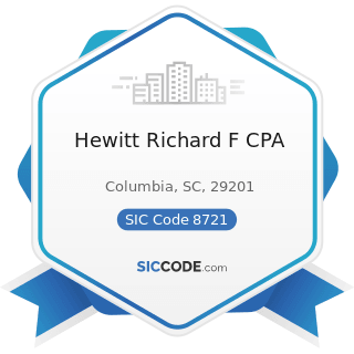 Hewitt Richard F CPA - SIC Code 8721 - Accounting, Auditing, and Bookkeeping Services