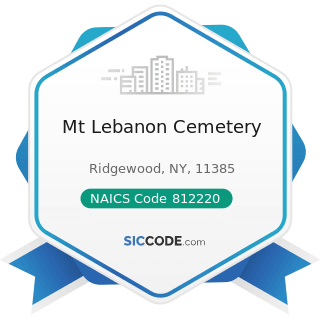 Mt Lebanon Cemetery - NAICS Code 812220 - Cemeteries and Crematories
