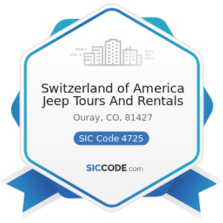 Switzerland of America Jeep Tours And Rentals - SIC Code 4725 - Tour Operators