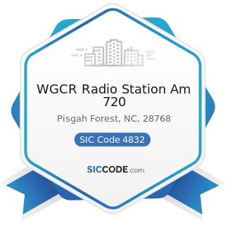 WGCR Radio Station Am 720 - SIC Code 4832 - Radio Broadcasting Stations