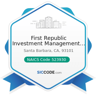 First Republic Investment Management Investmnts - NAICS Code 523930 - Investment Advice