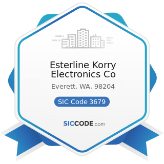 Esterline Korry Electronics Co - SIC Code 3679 - Electronic Components, Not Elsewhere Classified