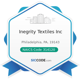 Inegrity Textiles Inc - NAICS Code 314120 - Curtain and Linen Mills