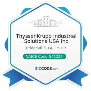 ThyssenKrupp Industrial Solutions USA Inc - NAICS Code 541330 - Engineering Services