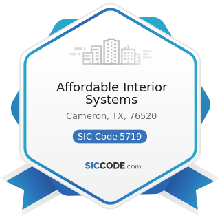 Affordable Interior Systems - SIC Code 5719 - Miscellaneous Home Furnishings Stores