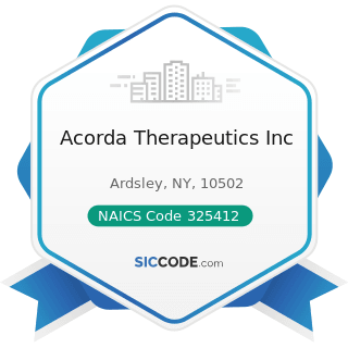 Acorda Therapeutics Inc - NAICS Code 325412 - Pharmaceutical Preparation Manufacturing