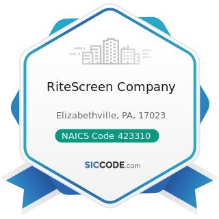 RiteScreen Company - NAICS Code 423310 - Lumber, Plywood, Millwork, and Wood Panel Merchant...