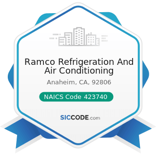 Ramco Refrigeration And Air Conditioning - NAICS Code 423740 - Refrigeration Equipment and...