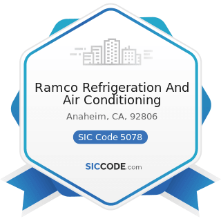 Ramco Refrigeration And Air Conditioning - SIC Code 5078 - Refrigeration Equipment and Supplies