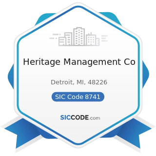 Heritage Management Co - SIC Code 8741 - Management Services
