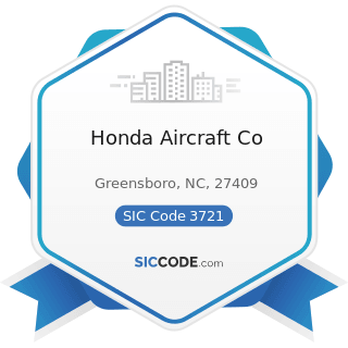 Honda Aircraft Co - SIC Code 3721 - Aircraft