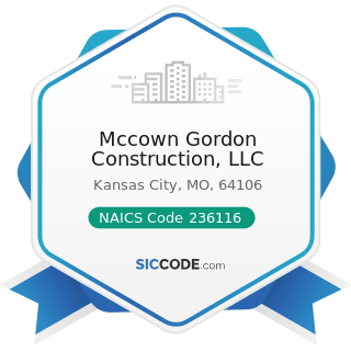 Mccown Gordon Construction, LLC - NAICS Code 236116 - New Multifamily Housing Construction...