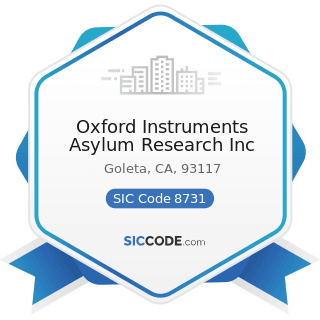 Oxford Instruments Asylum Research Inc - SIC Code 8731 - Commercial Physical and Biological...